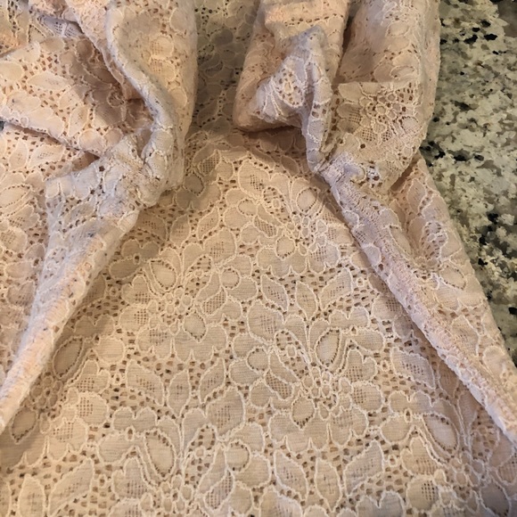 Express Blush Pink Lace Top S - Picture 4 of 7
